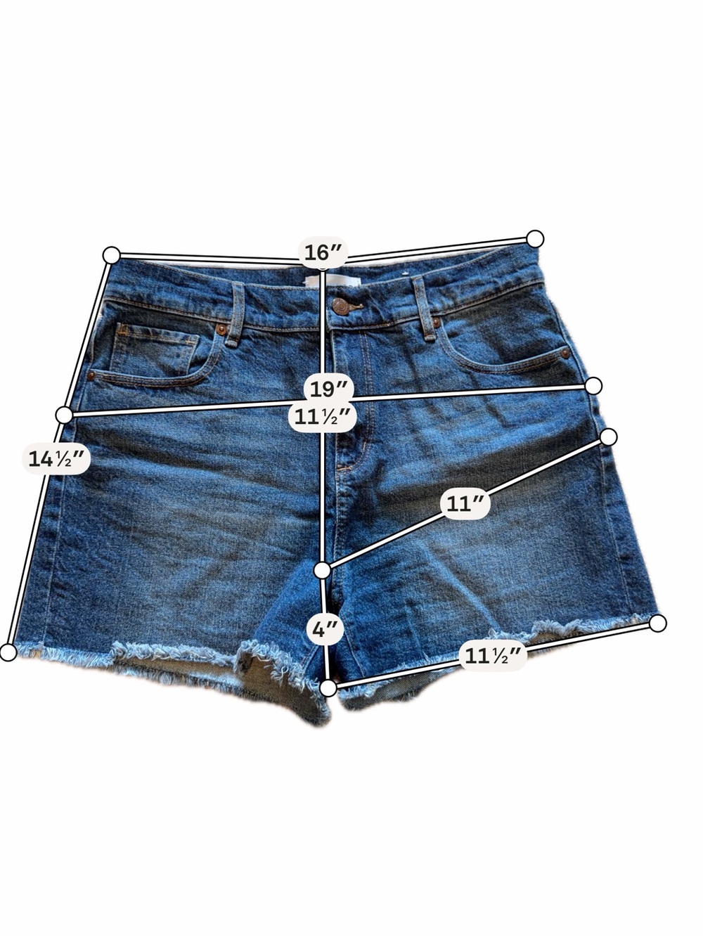 LOFT Medium Blue Distressed Denim Cutoff Shorts